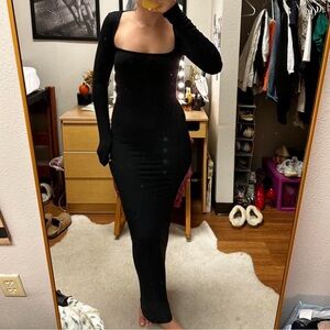SKIMS Black Maxi Dress